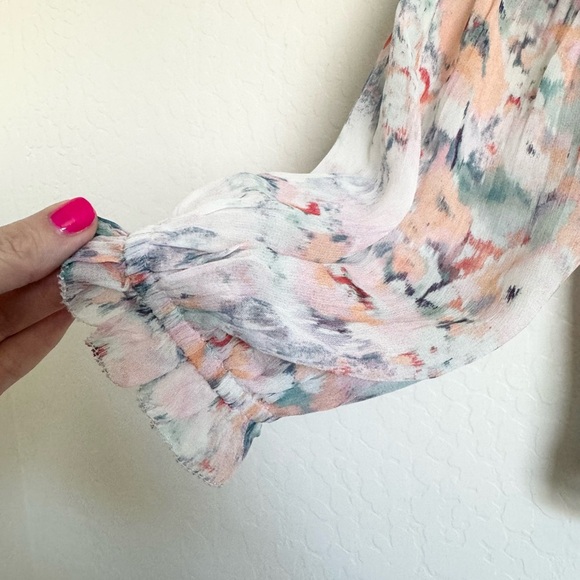VELVET by Graham & Spencer Anthropologie Jessa Watercolor Top Size XS - Picture 5 of 6